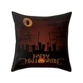 BOSTEY Set Of 1 Halloween Black Plaid Pumpkin Linen Encrypted Linen Pillowcase Cushion Cover Sofa Cushion Cover Soft Linen
