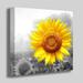 Sunflower Canvas Wall Art Bathroom Decor Black and White Flower Wall Decor Yellow Sunflower Picture Prints for Girls Kids Bedroom Framed Artwork Easy to Hang 14 x14 Home Decor
