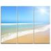 Design Art Sun Over Tropical Beach - 3 Piece Graphic Art on Wrapped Canvas Set