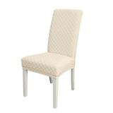 Gecheer Dining Chair Slipcover High Stretch Removable Chair Cover Washable Chair Seat Protector Cover Jacquard Rhombus Chair Cover Slipcover for Home Party Hotel Wedding Ceremony Beige