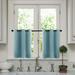 Blackout Tier Curtains 30 inch Room Darkening Kitchen Tiers Bathroom Short Sky Blue Curtain Triple Weave Small Cafe Curtains Half Window Treatment Set 2 Panels Grommet Top