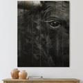 DESIGN ART Designart Detail Of Eye Of A Bull Farmhouse Print on Natural Pine Wood 15 in. wide x 30 in. high