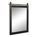 Kate and Laurel Skylan Modern Glam Decorative Wood Framed Wall Mirror 24 x 31 Glossy Black and Antique Gold Barn Door-Inspired Transitional Hanging Mirror for Bathroom or Living Room Uses