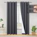 DSstyles 100% Blackout Curtains 2 Panels Set Linen Blackout Curtains Textured Thermal Insulated Curtain Drapes for Bedroom Living Room