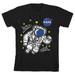 NASA Illustrated Astronaut Shuttle and Logo Toddler Boy s Black Graphic Tee-2T