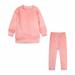 Sweatsuits For Kids Set 2 Piece Boys Girls Clearance Sales Autumn Winter Girls Crew Neck Long Sleeve Casual Gold Silk Trousers Set 1-2 Years