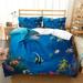 2/3 Pcs Cartoon Shark Painting Bedding Cover Set with Pillowcase Home Textiles Duvet Cover Sets Twin (68 x86 )