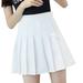 MSJUHEG Skirts For Women White Dress Women S Fashion High Waist Pleated Mini Skirt Slim Waist Casual Tennis Skirt Women S Skirts White M
