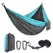 Camping Hammock Double & Single Portable Hammocks Camping Accessories for Outdoor Indoor Backpacking Travel Beach Backyard Patio Hikingï¼Œsky blue + gray