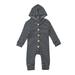 Fanvereka Boys Girls Hooded Romper Stripe Jumpsuit Clothing Buttons