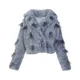 Fortini , Short Gray Faux Fur Jacket with Snaps and Pockets ,Gray female, Sizes: L, XL, M, S