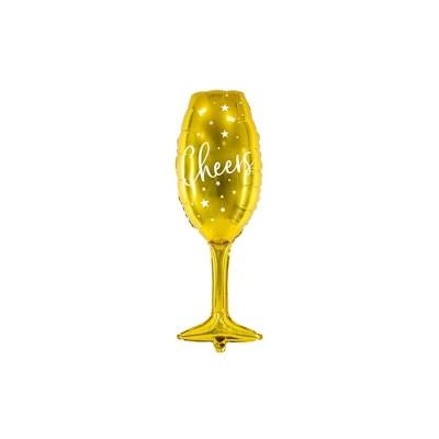 Folienballon Champagnerglas `Happy Year` gold