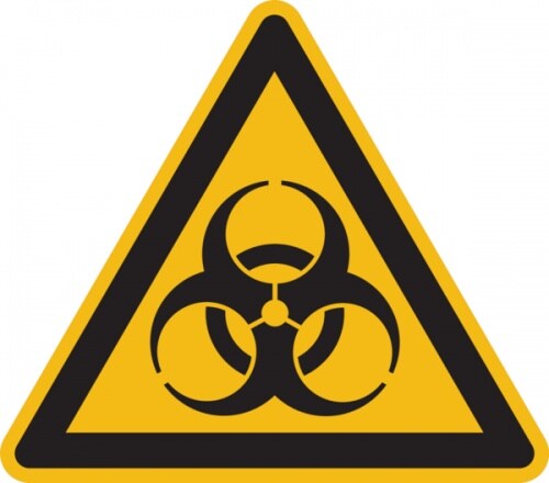 König Werbeanlagen Warnschild, Warnung vor Biogefährdung W009 - ASR A1.3 (DIN EN ISO 7010) - 100 mm Folie selbstklebend Image