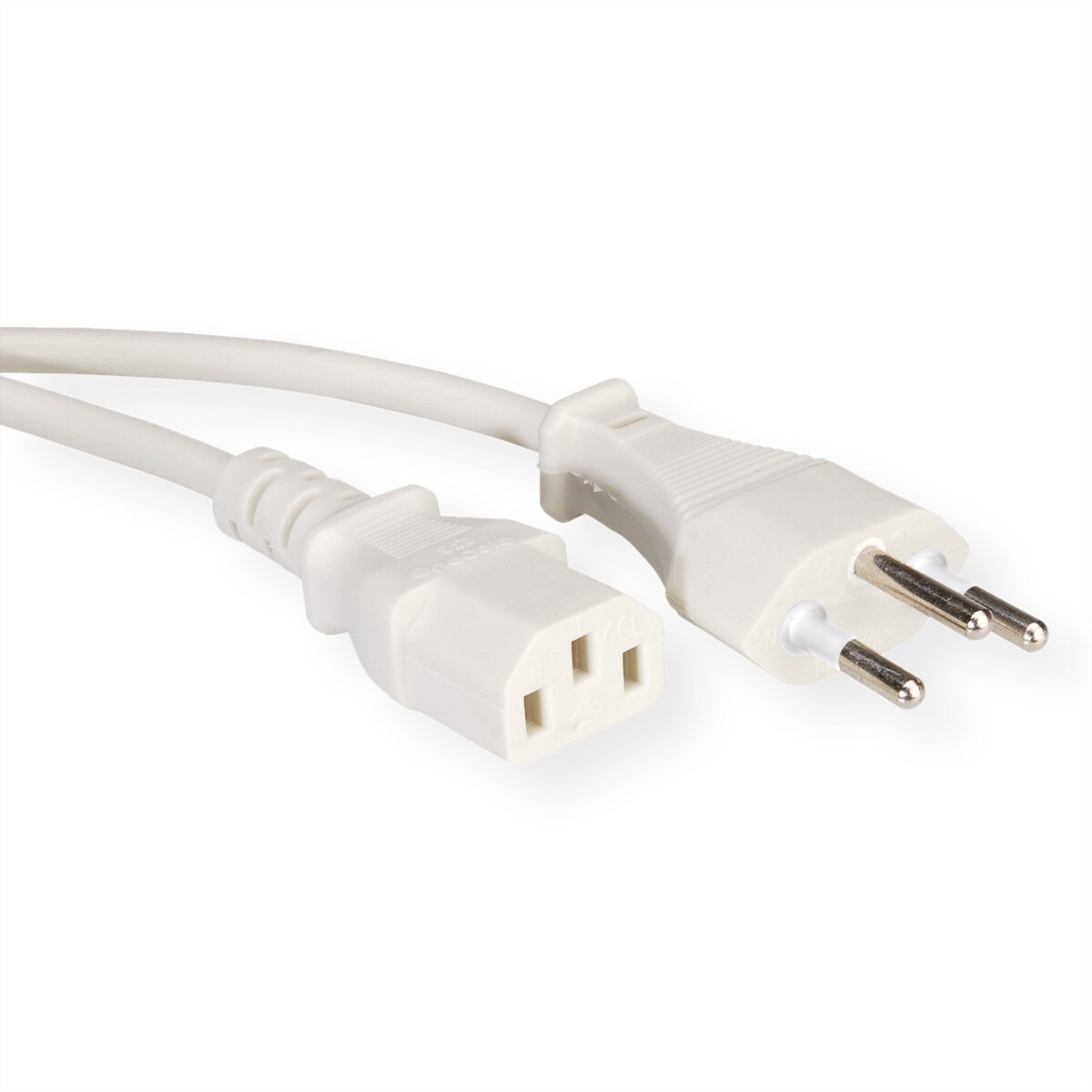 VALUE Netzkabel T12 auf C13, weiß, 1,8 m Image