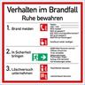 Aufkleber Verhalten im Brandfall ISO 7010, Folie, 180x180 mm