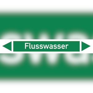 Rohrleitungskennzeichen Flusswasser - 270x37 mm Folie selbstklebend Image