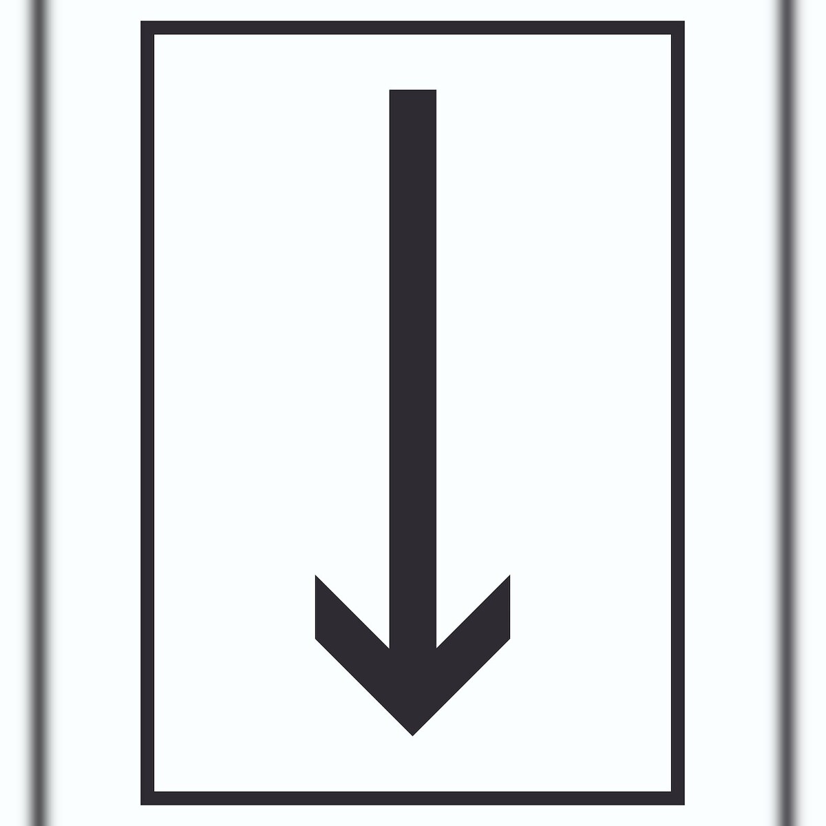 Richtungspfeil runter Schild hochkant schwarz weiss Pfeil A6 (105x148mm) Image