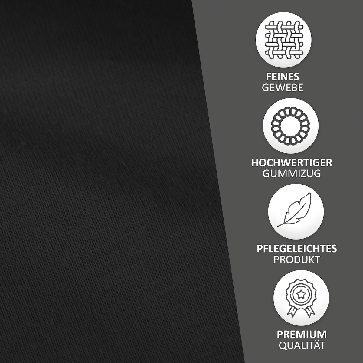 Spannbettlaken Jersey 100% Baumwolle 90-100x200 cm Schwarz Image