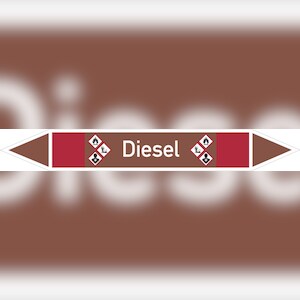 Rohrleitungskennzeichen Diesel - 100x15 mm Folie selbstklebend Image