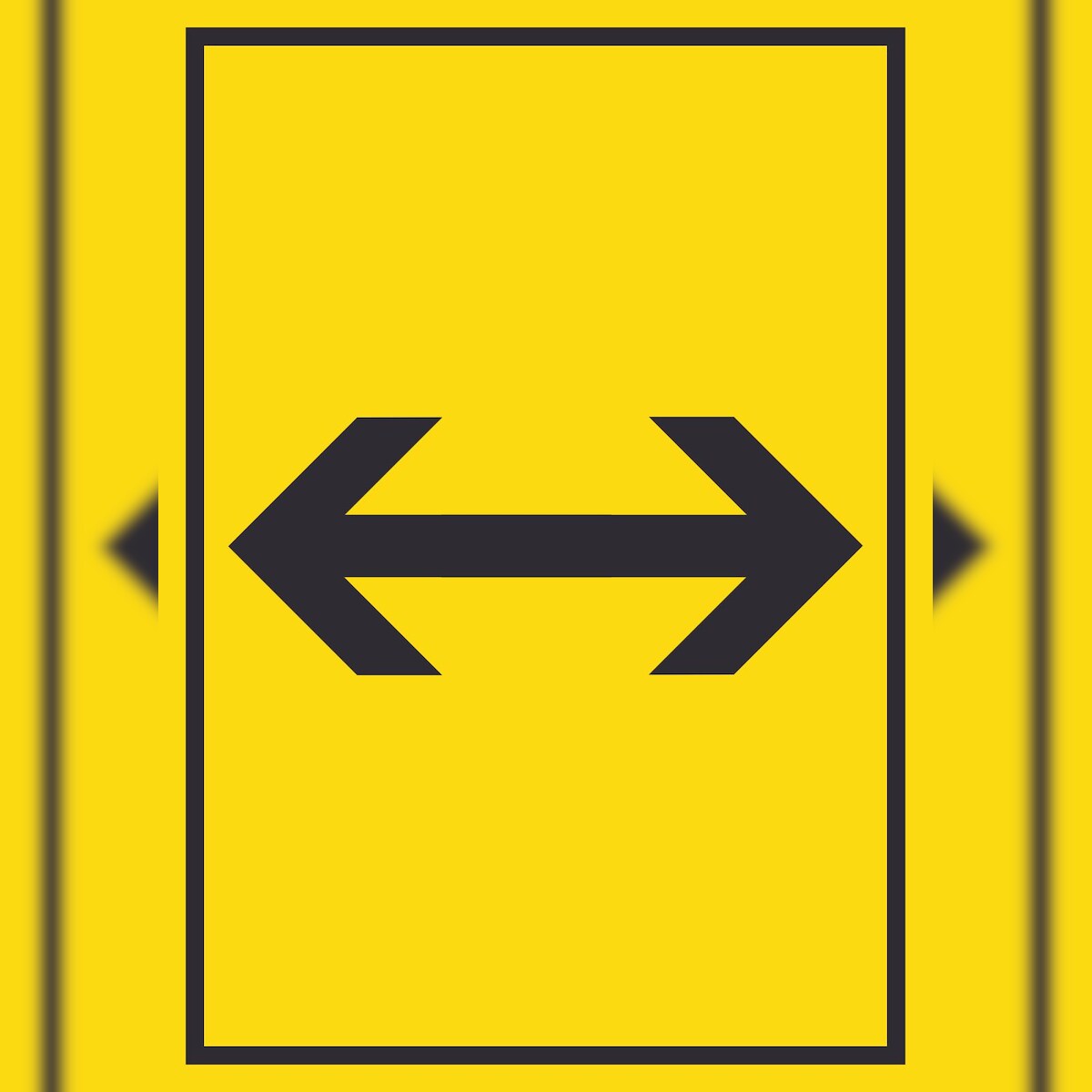 HB-Druck Richtungspfeil rechts links Schild hochkant schwarz gelb Pfeil A6 (105x148mm) Image