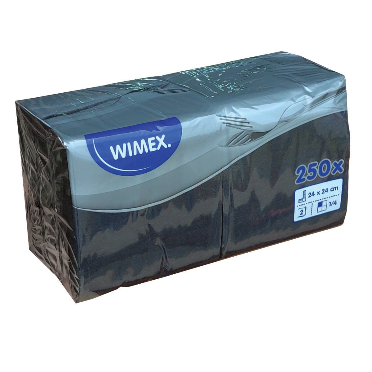 Wimex 250 Cocktail-Servietten 2-lagig ca. 24x24cm schwarz Image