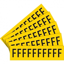 Aufkleber I Selbstklebende Buchstaben F, gelb/schwarz, Folie, Schrifthöhe 30mm, 5Bogen/VE, 10/BOG Image