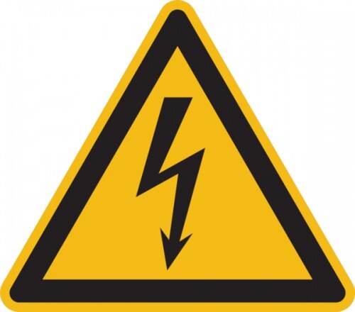 Warnschild, Warnung vor elektrischer Spannung W012 (Blitzpfeil) - ASR A1.3 (DIN EN ISO 7010) - 25 mm Folie selbstklebend Image