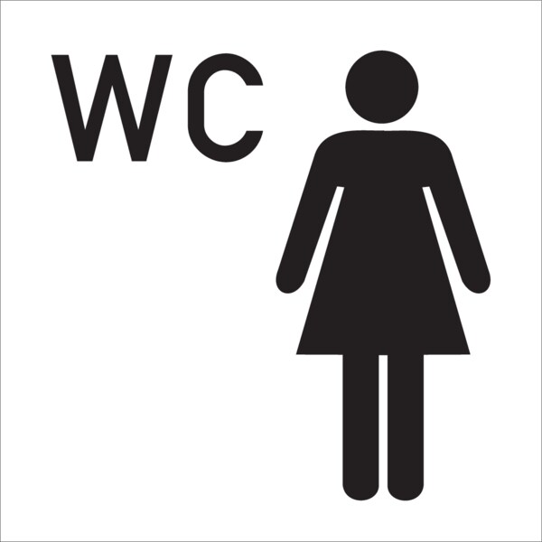 WC-Schild, WC + Piktogramm Damen - 300x300 mm Folie selbstklebend Image