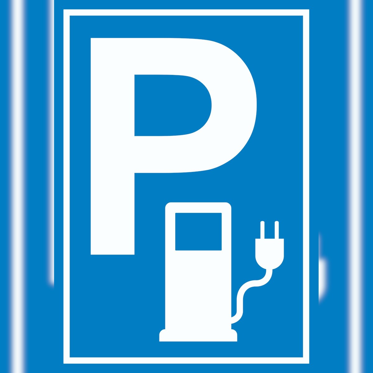 Parkplatz Stromtankstelle Schild Elektrofahrzeug A6 (105x148mm) Image