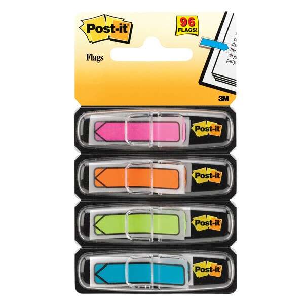 Post-it Index-Haftstreifen Pfeil 1,19 x 4,32 cm Farbig sortiert 4 Stück à 24 Streifen Image