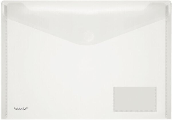 FolderSys Sichttasche A4 quer, klar transparent, mit Visitenkartentasche aussen Image