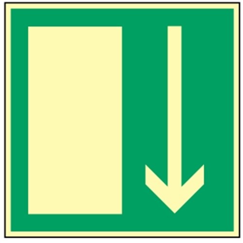 Aufkleber Notausgang, Folie, langnachleuchtend, 160-mcd, 200x200 mm Image