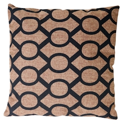 Mendler Deko-Kissen Kreise, Sofakissen Zierkissen mit Füllung, braun schwarz 45x45cm Image