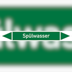 Rohrleitungskennzeichen Spülwasser - 100x15 mm Folie selbstklebend Image