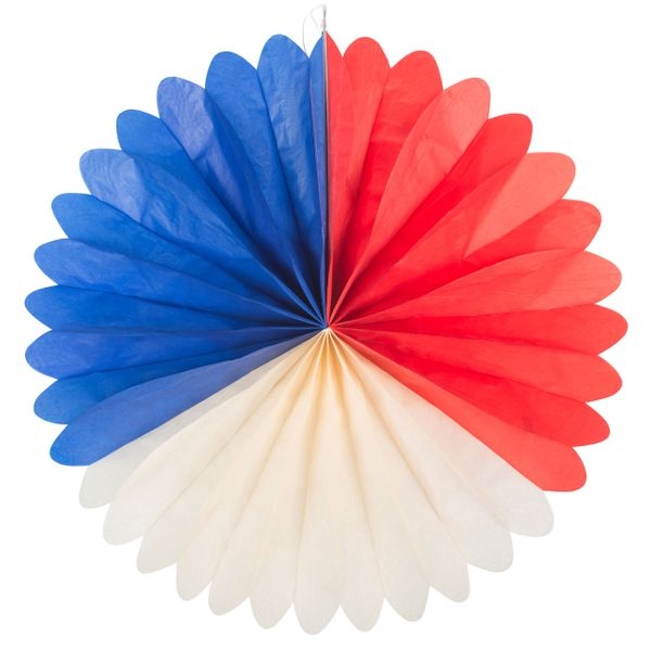 Deko-Fächer blau weiss rot Frankreich | schwer entflammbar Ø: 50 cm Image
