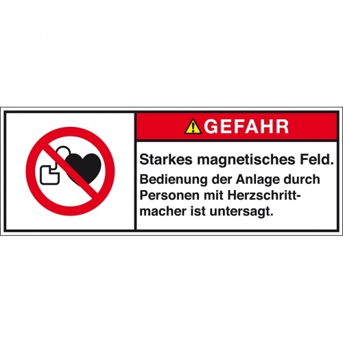 Aufkleber I Produktsicherheitsschild Gefahr - Starkes magnetisches Feld, RoHS konform, Folie, 200x75mm, ISO 3864-2 Image