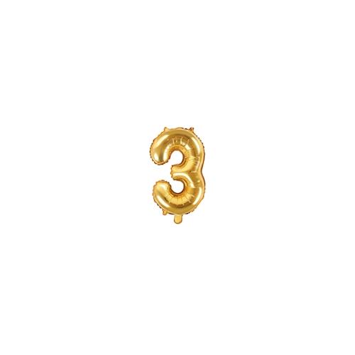Folienballon gold Zahl 3