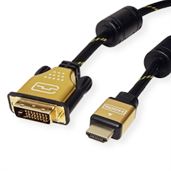ROLINE GOLD Monitorkabel DVI (24+1) - HDMI, ST/ST, 1 m Image