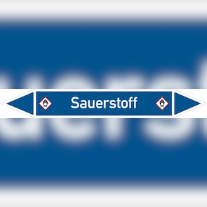 Rohrleitungskennzeichen Sauerstoff - 270x37 mm Folie selbstklebend Image