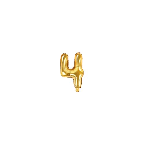 Folienballon gold Zahl 4
