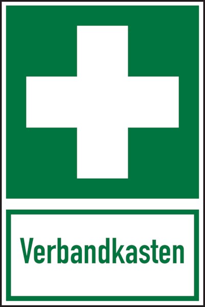 Rettungszeichen, Kombischild Verbandkasten - ASR A1.3 (DIN EN ISO 7010) - 200x300 mm Folie selbstklebend, nachleuchtend Image