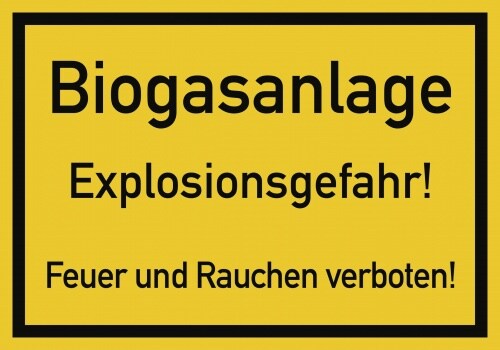 Biogasanlage-Explosionsgefahr! Feuer und Rauchen verb., Kunststoff, 200x140 mm Image