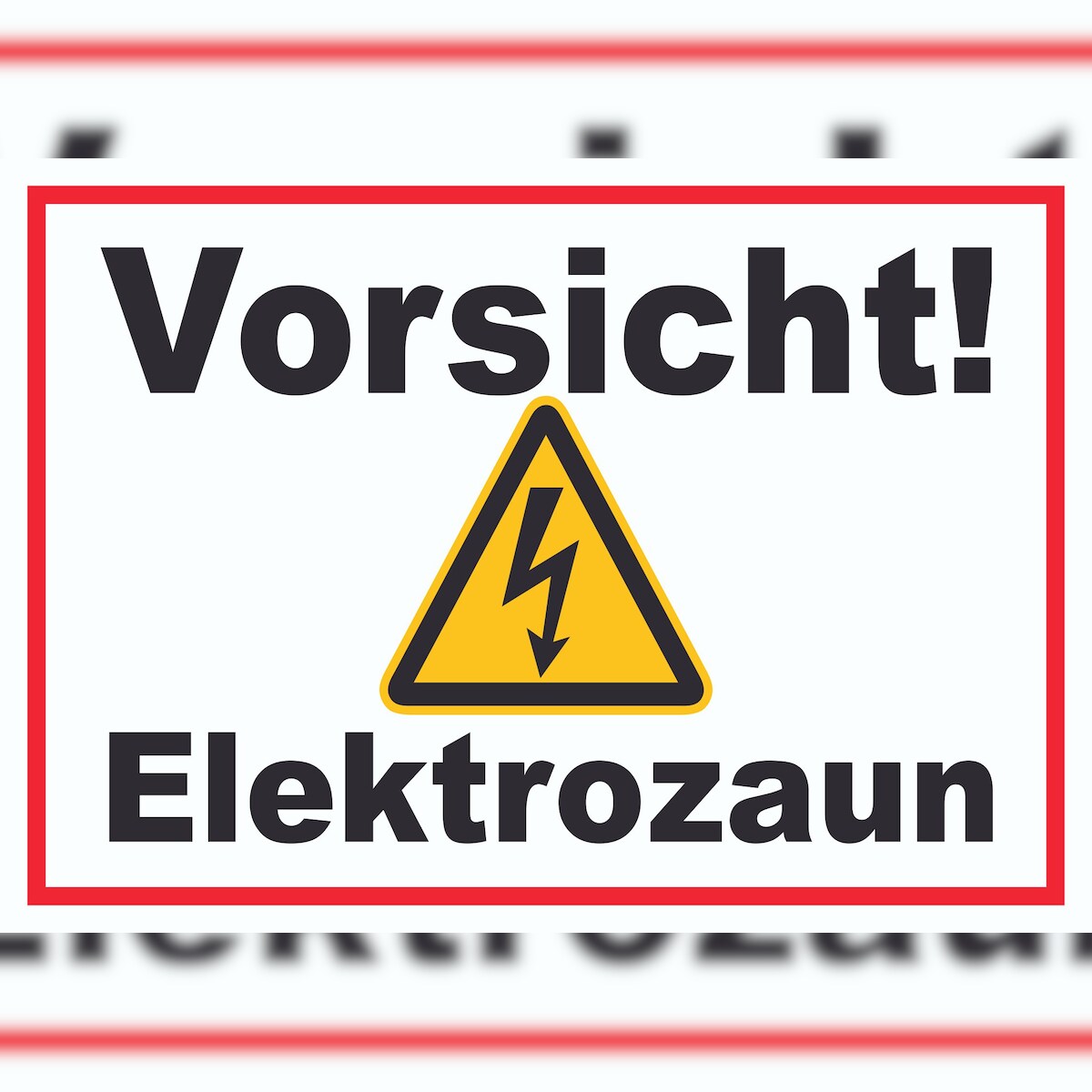 Vorsicht Elektrozaun Weidezaun Schild A5 Rückseite selbstklebend Image