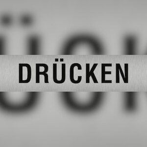 Aufkleber - Piktogramm Drücken, Edelstahl, selbstklebend, 160x40 mm Image
