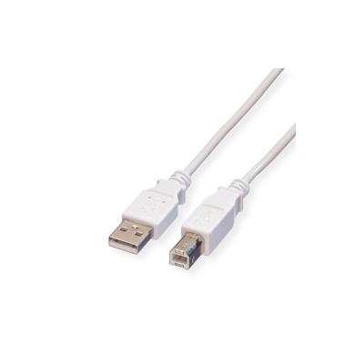 VALUE USB 2.0 Kabel, Typ A-B, weiß, 3 m