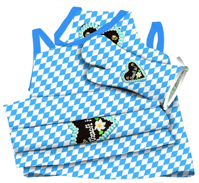 `O'zapft is` Grill-Set (3-teilig) Grillschürze Oktoberfest Bayern Image