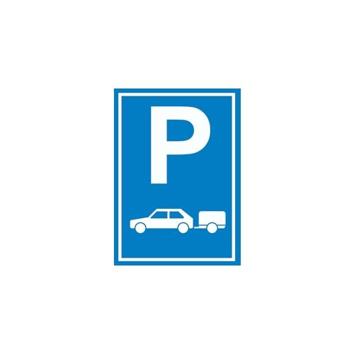 PKW mit Anhänger Parkplatz Schild Gespannparkplatz A6 (105x148mm)