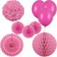 Partydeko pink Partyset Geburtstagsdeko Feier pinke Partyartikel Geburtstag Hochzeit