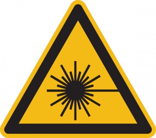 König Werbeanlagen Warnschild, Warnung vor Laserstrahl W004 - ASR A1.3 (DIN EN ISO 7010) - 50 mm Folie selbstklebend Image