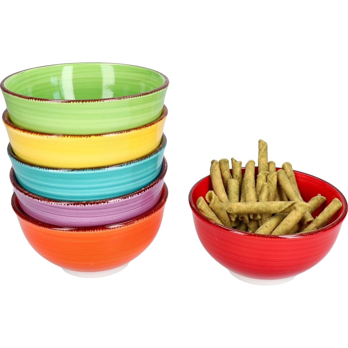 6er Set Snack-/Dipschale Uni bunt 12cm - 24326734 Image